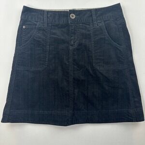 Vintage Black Corduroy Mini Skirt High Waist 90s Y2K Grunge Preppy Fall Sz 6-8